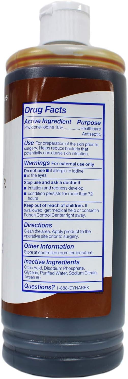 Skin Prep Solution Dynarex 16 oz. Bottle 10% Strength Povidone-Iodine NonSterile, Packaging Type- Case