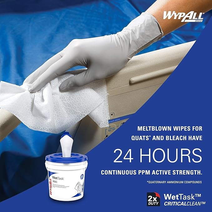 Toallita húmeda Kimtech Prep Wettask blanca no estéril, de 30 x 31,5 cm, desechable, tipo de embalaje: caja