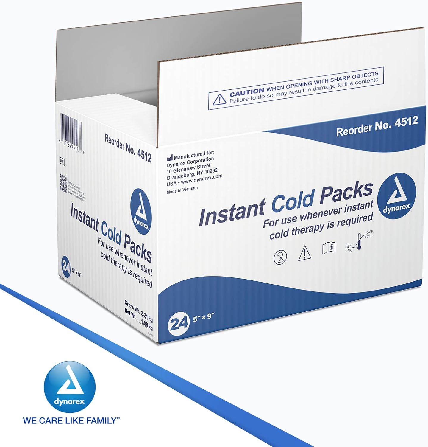 Instant Cold Pack Dynarex Non-Toxic General Purpose One Size Fits Most 5 X 9 Inch Plastic / Urea / Water Disposable