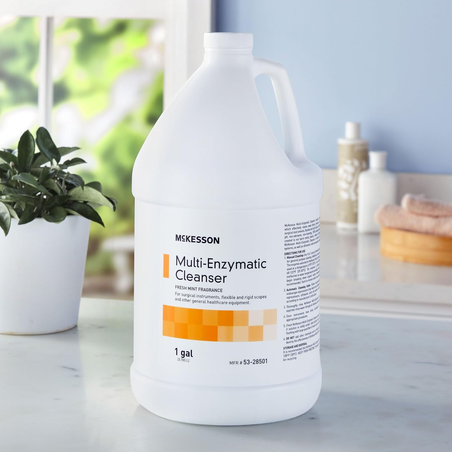 Multi-Enzymatic Instrument Detergent McKesson Liquid 1 gal. Jug Fresh Mint Scent, Packaging Type - Each