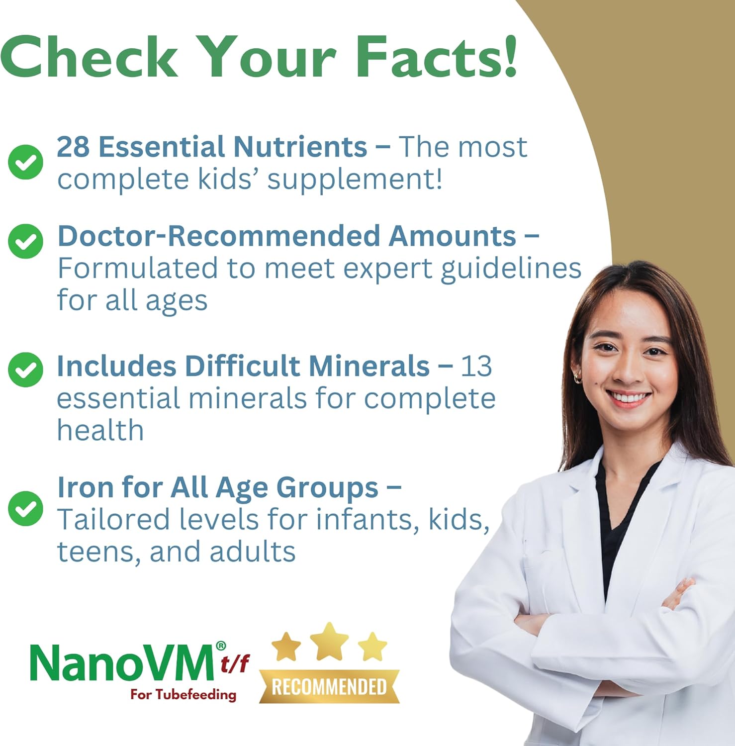 Pediatric Tube Feeding Formula NanoVM tf Unflavored 275 Gram Jar Powder Vitamins / Minerals Food Allergies,Packaging Type- Each