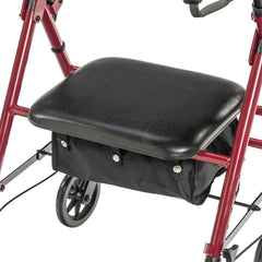 aluminum rollator w loop brake burgundy 4 wheel