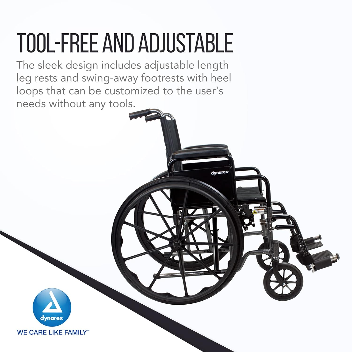 Dynarex DynaRide Series 1 Wheelchair with Detachable and Fixed Full Desk Arms is Lightweight, Foldable & Comfortable, Weight Capacity of 300 Pounds, Silver, 1 DynaRide Series 1 Wheelchair with Detachable and Fixed Desk Arms