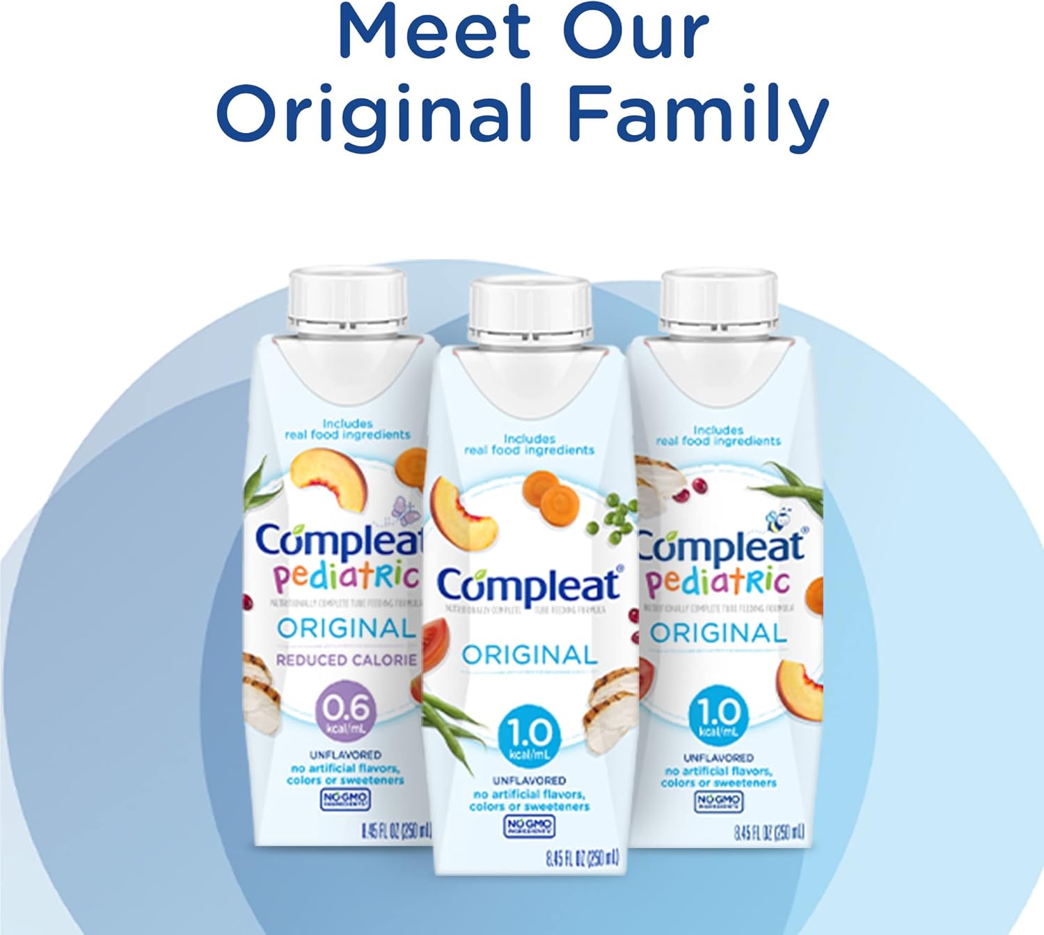 Pediatric Tube Feeding Formula Compleat Pediatric Original Reduced Calorie 0.6 Unflavored 8.45 oz. Reclosable Carton Liquid Real Food Ingredients,Packaging Type- Each
