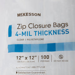Reclosable Bag McKesson 12 X 12 Inch Polyethylene Clear Zipper Closure, Packaging Type- Case