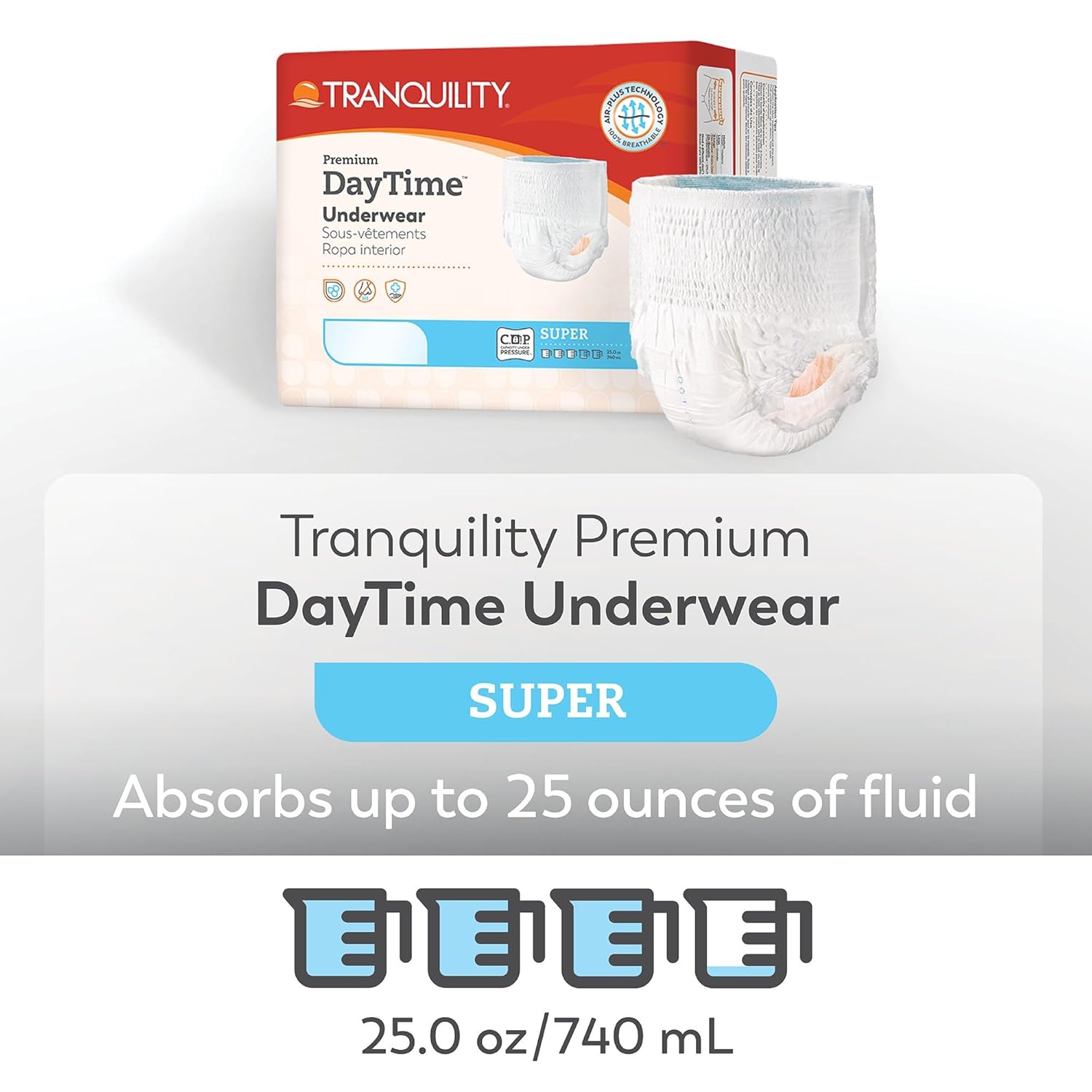 Unisex Adult Absorbent Underwear Tranquility Premium DayTime Pull On with Tear Away Seams 2X-Large Disposable Heavy Absorbency, Packaging Type- Case