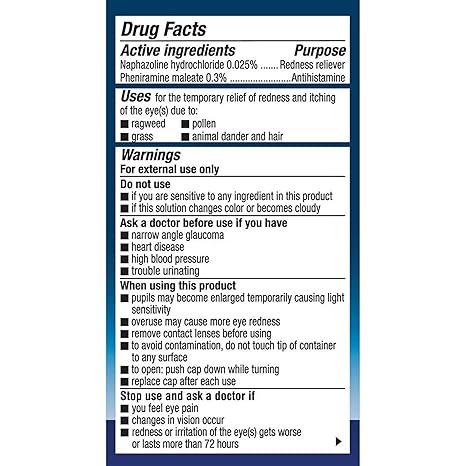 Gotas oftálmicas Naphcon A® para el alivio de la alergia ocular, 0.5 oz 