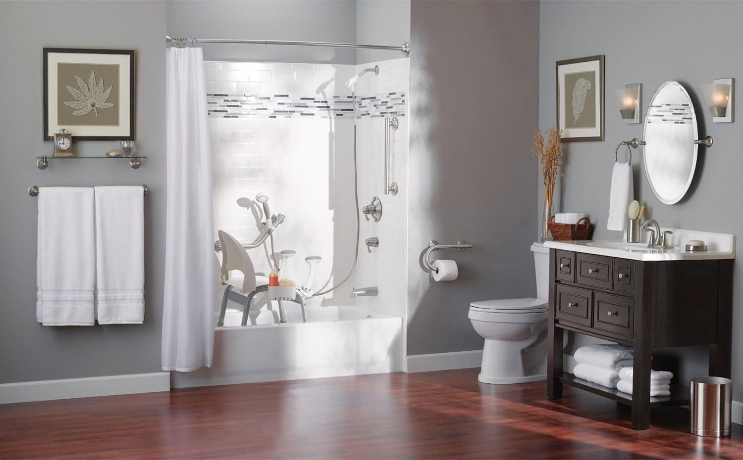 Moen Elegance Grab Bar  24  Brushed Nickel  w/Grip Pads