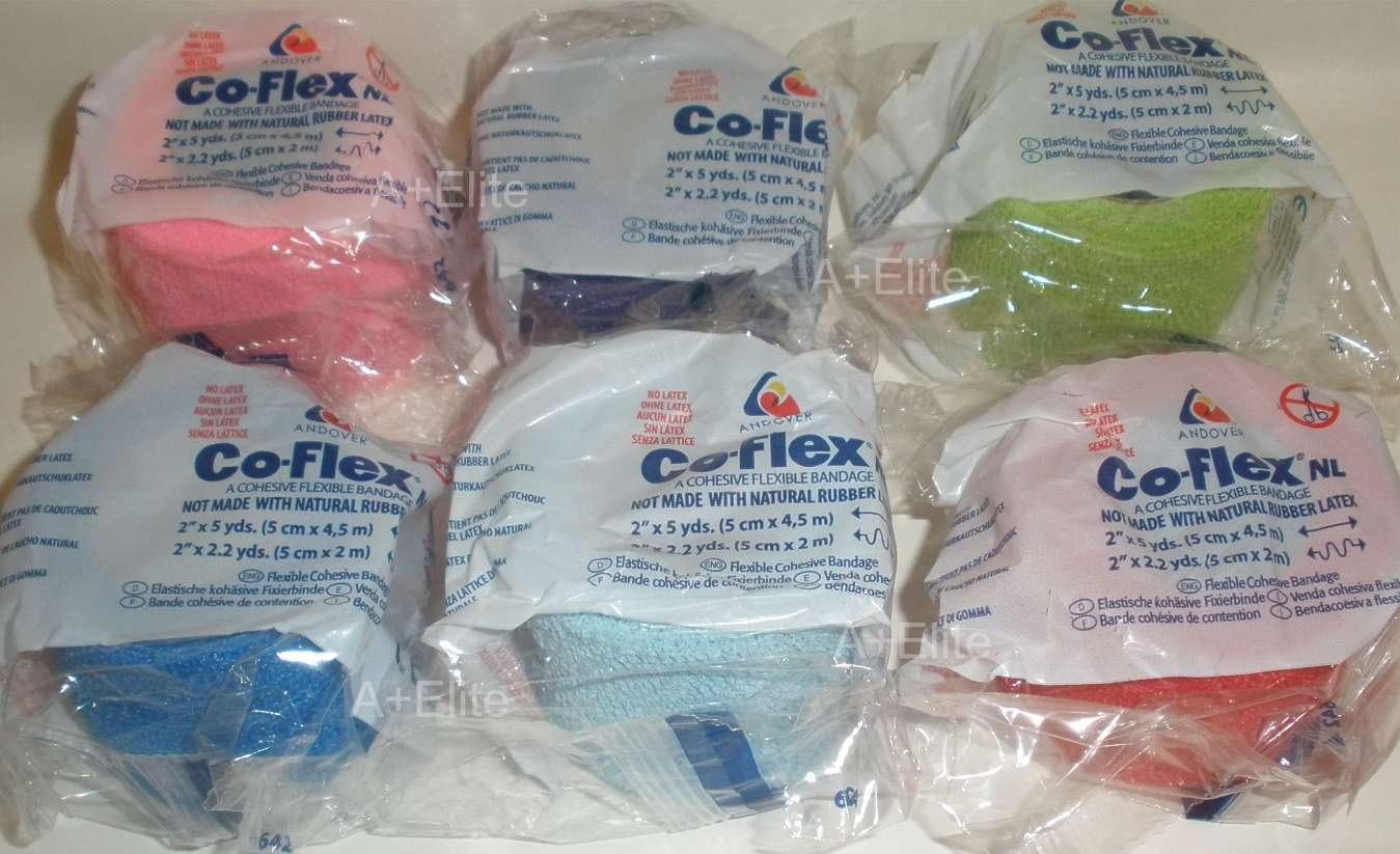 Cohesive Bandage CoFlex NL 2 Inch X 5 Yard Self-Adherent Closure Neon Pink / Blue / Purple / Light Blue / Neon Green / Red NonSterile 12 lbs. Tensile Strength, Packaging Type- Case