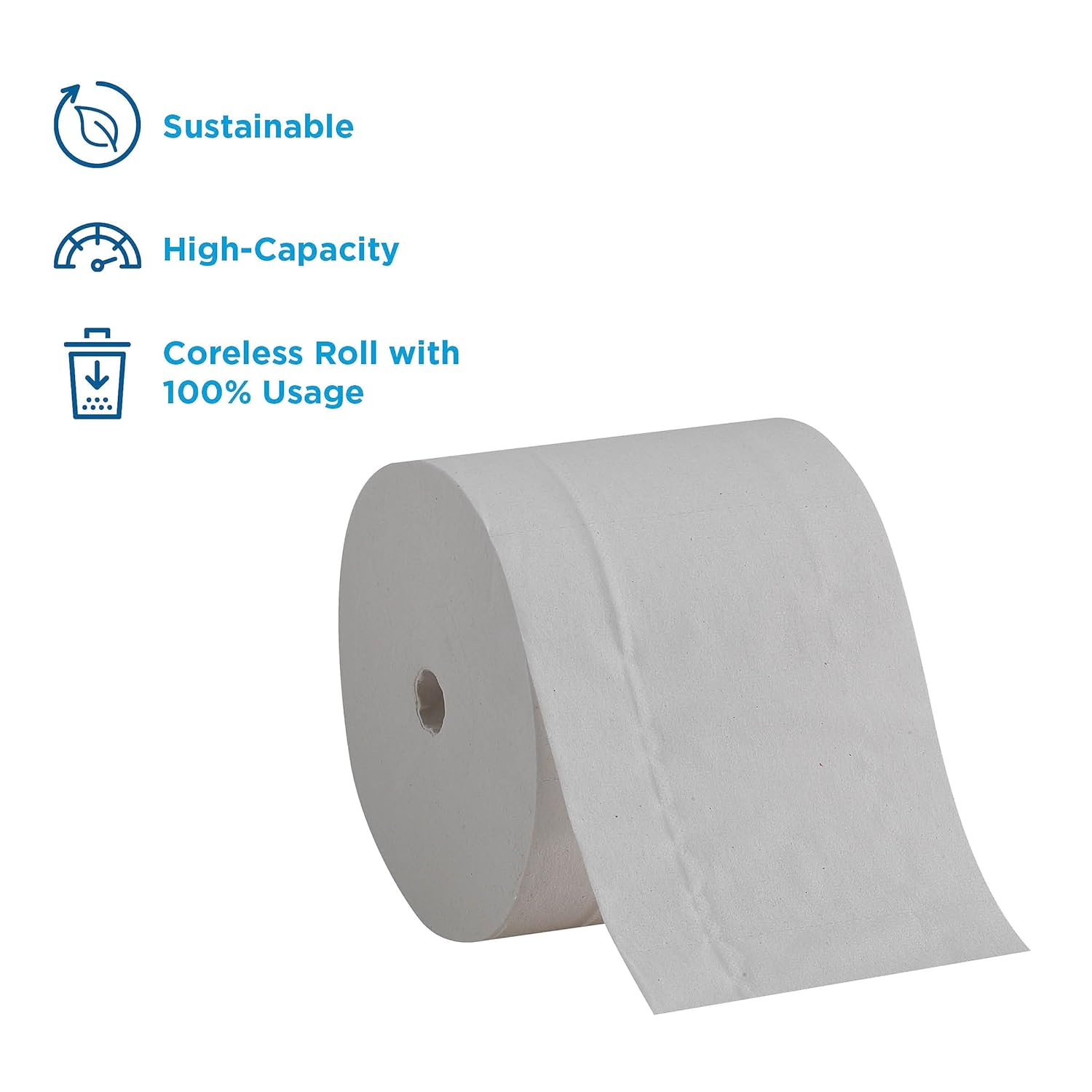 Toilet Tissue Compact White 2-Ply Standard Size Coreless Roll 1000 Sheets 3-4/5 X 4-1/20 Inch, Packaging Type- Case