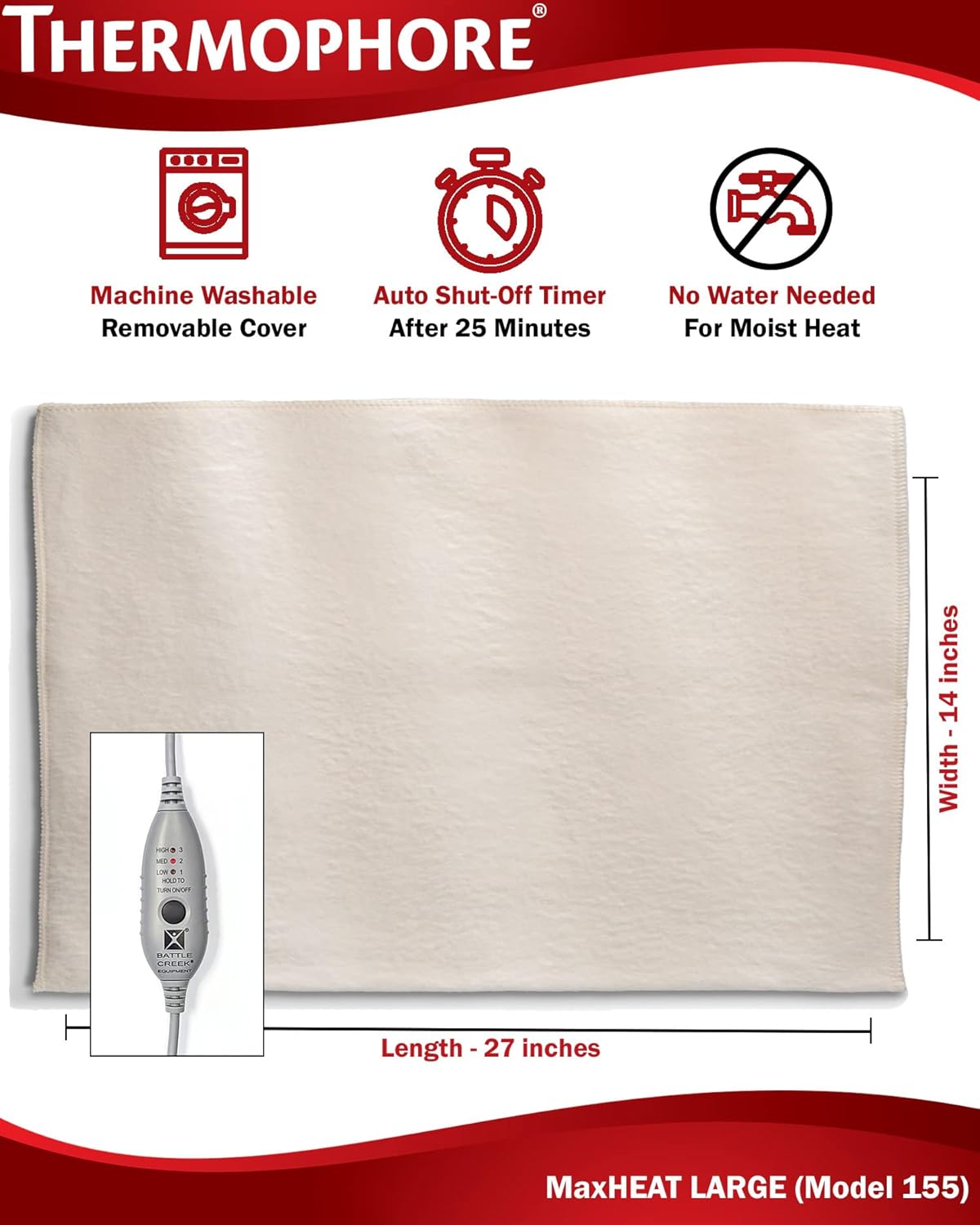 Thermophore Maxheat Large/back Size (14 X 27 )