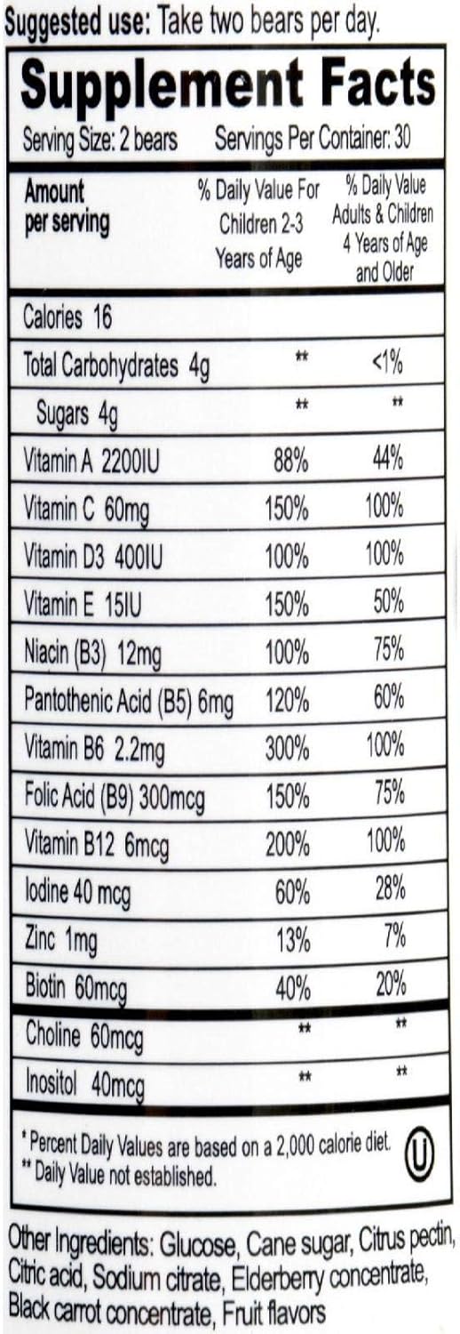 Yum V's Multi Vitamin Plus Mineral Formula Jellies Yummy Grape - 60 Chewables