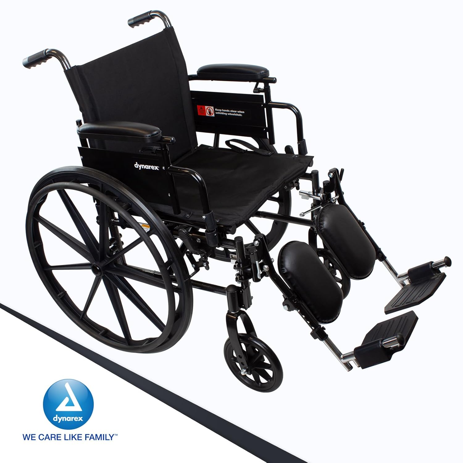 Dynarex DynaRide S3 X-Lite Wheelchair with Fixed desk arm, Elevating Leg rest, FR ,8inch Front 24" Back Wheels ,300lbs Capacity
