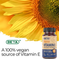 Deva Vegan Vitamins - Vitamin E With Mixed Tocopherols - 400 Iu - 90 Vegan Capsules