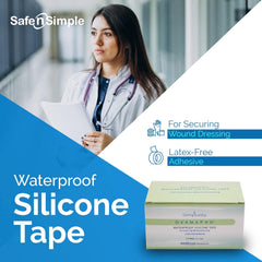 Waterproof Medical Tape DermaPro White 1 Inch X 5 Yard Silicone NonSterile | 12RL/Box