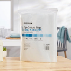 Reclosable Bag McKesson 13 X 18 Inch Polyethylene Clear Zipper Closure, Packaging Type- Case
