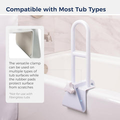 Drive Bathtub Grab Bar White Steel