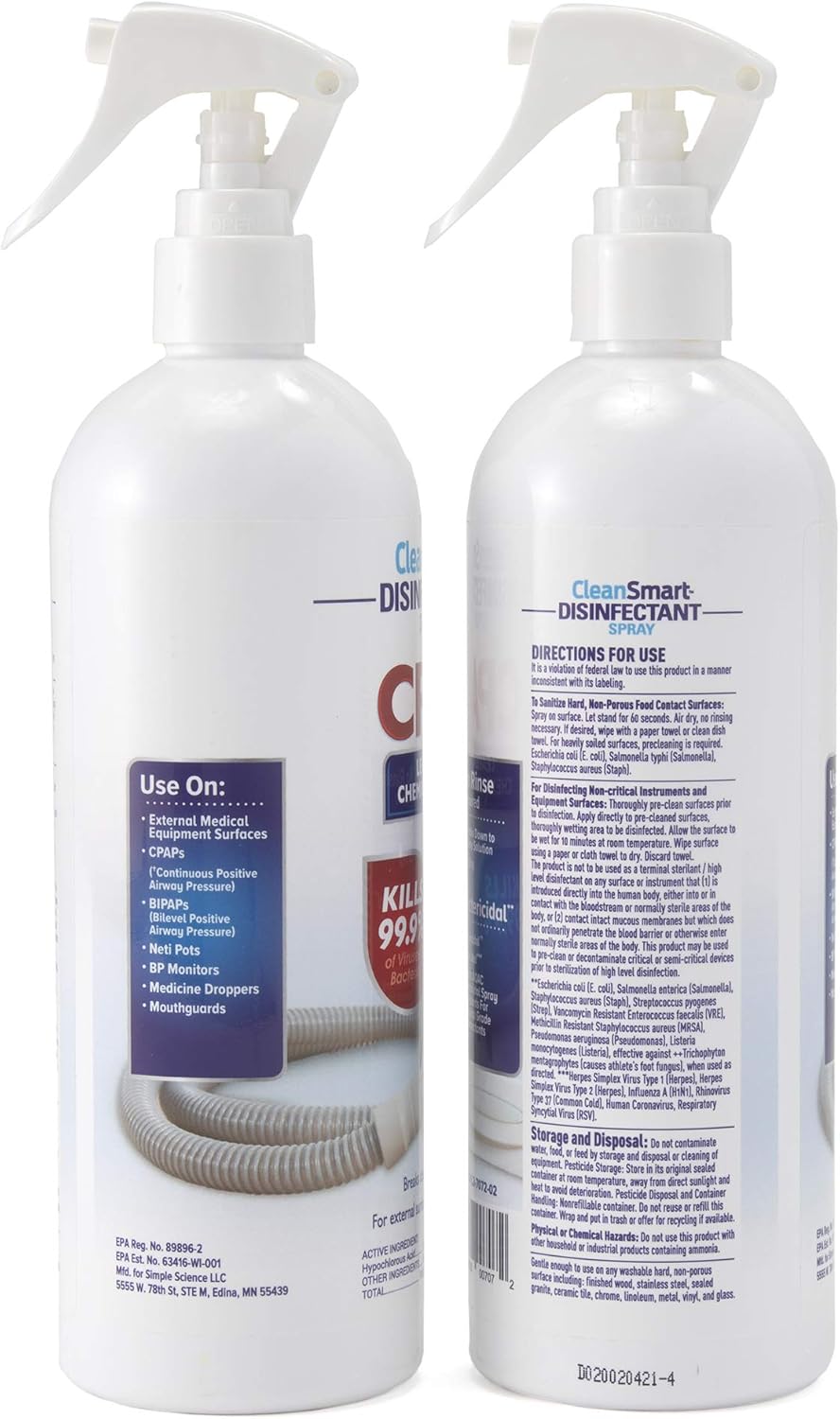 CPAP Disinfectant Spray CleanSmart 16 oz., Pump Bottle, Packaging Type- Case