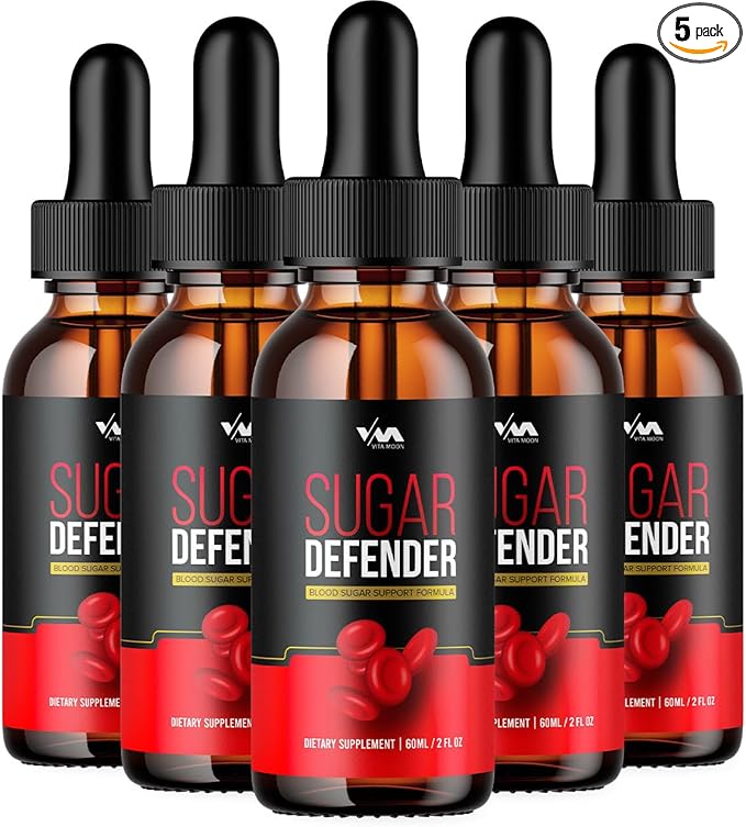 Sugar Defender Drops - Official Formula - Sugar Defender 24, Sugar Defender Liquid, Maximum Strength Sugar Defender Supplement with Hawthorn Berry Organic, Sugar Defender Reviews (5 Pack)