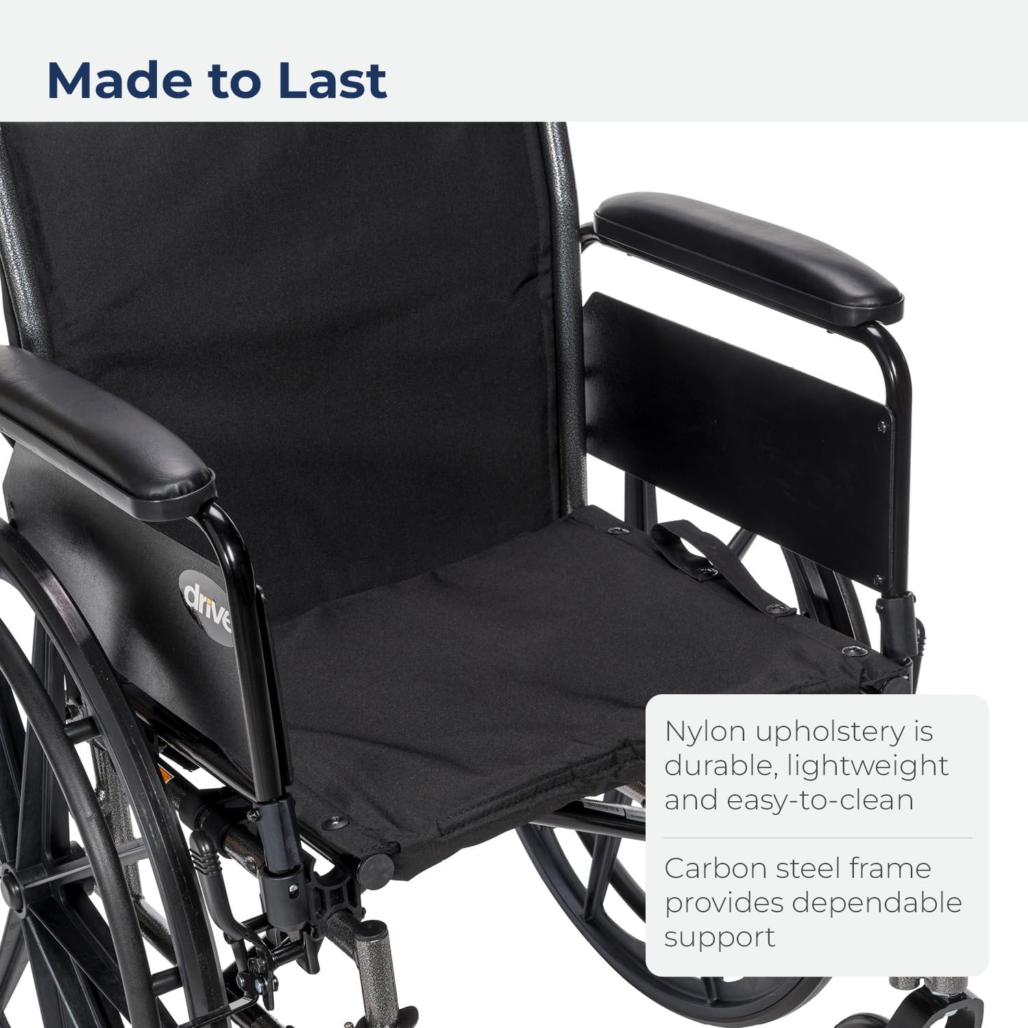 Lightweight Wheelchair drive Cruiser III Dual Axle Full Length Arm Elevating Legrest Black Upholstery 20 Inch Seat Width Adult 350 lbs. Weight Capacity, Packaging Type- Each