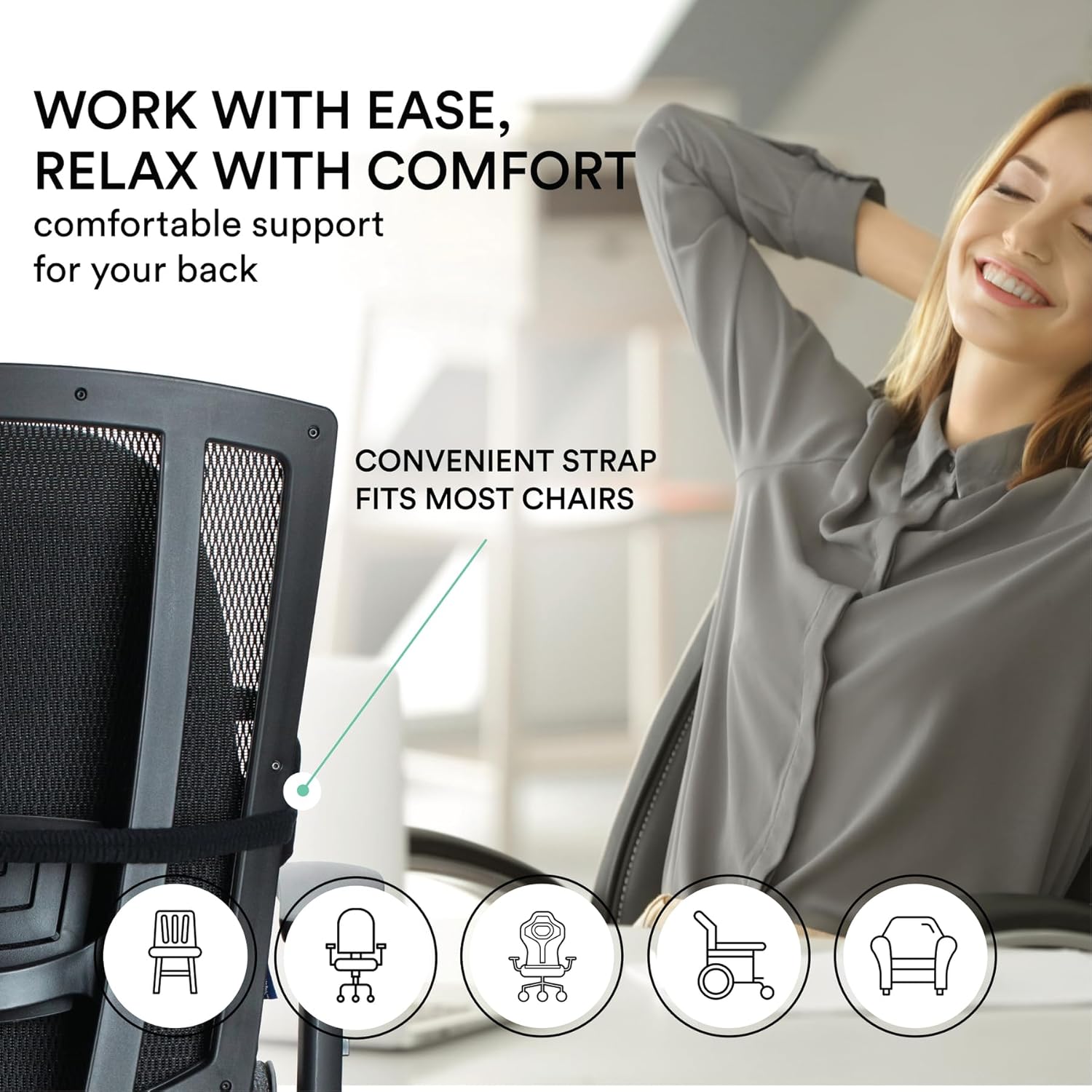 Wideback Backrest Support Obusforme  Black