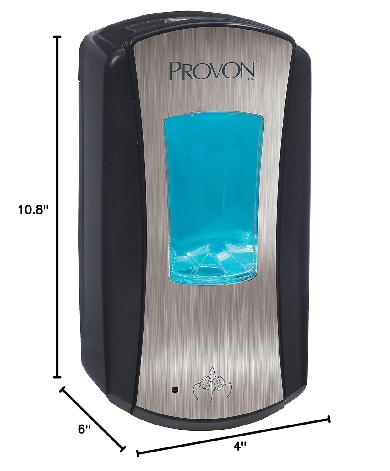 Soap Dispenser PROVON LTX-12 Brushed Chrome / Black Plastic Touch Free 1200 mL Wall Mount
