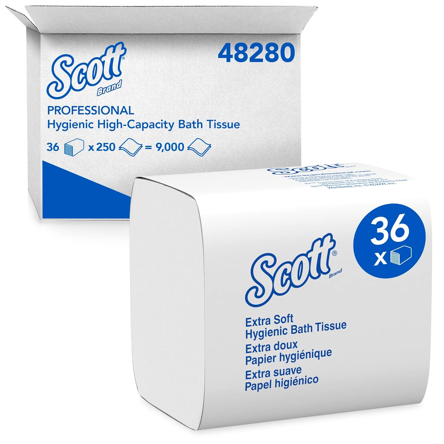 Toilet Tissue Scott Control HBT White 2-Ply Standard Size Folded 250 Sheets 4-1/2 X 8-1/10 Inch, Packaging Type- Case