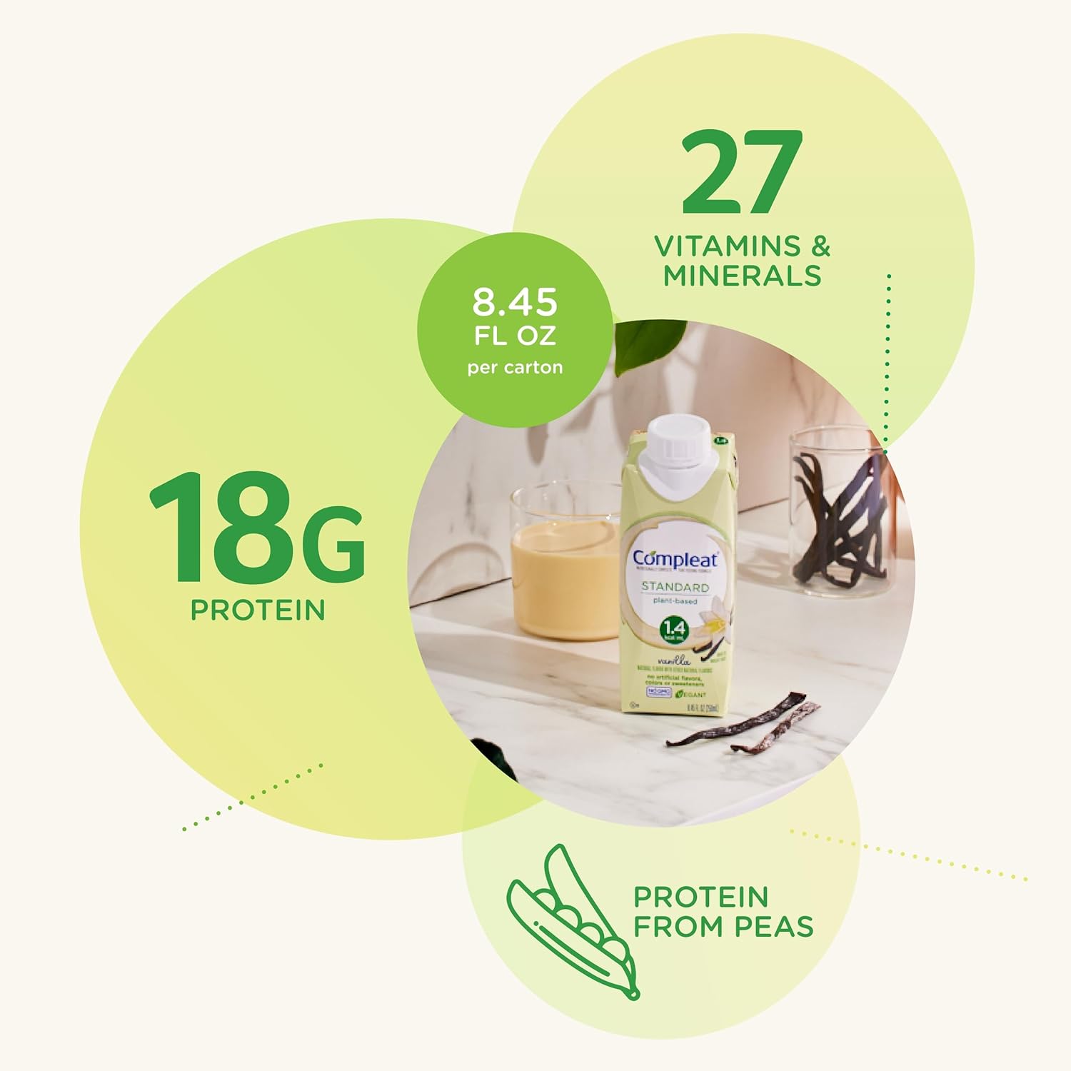 Tube Feeding Formula Compleat Standard 1.4 Cal Vanilla Flavor Liquid 1000 mL Ready to Hang Prefilled Container,Packaging Type- Each