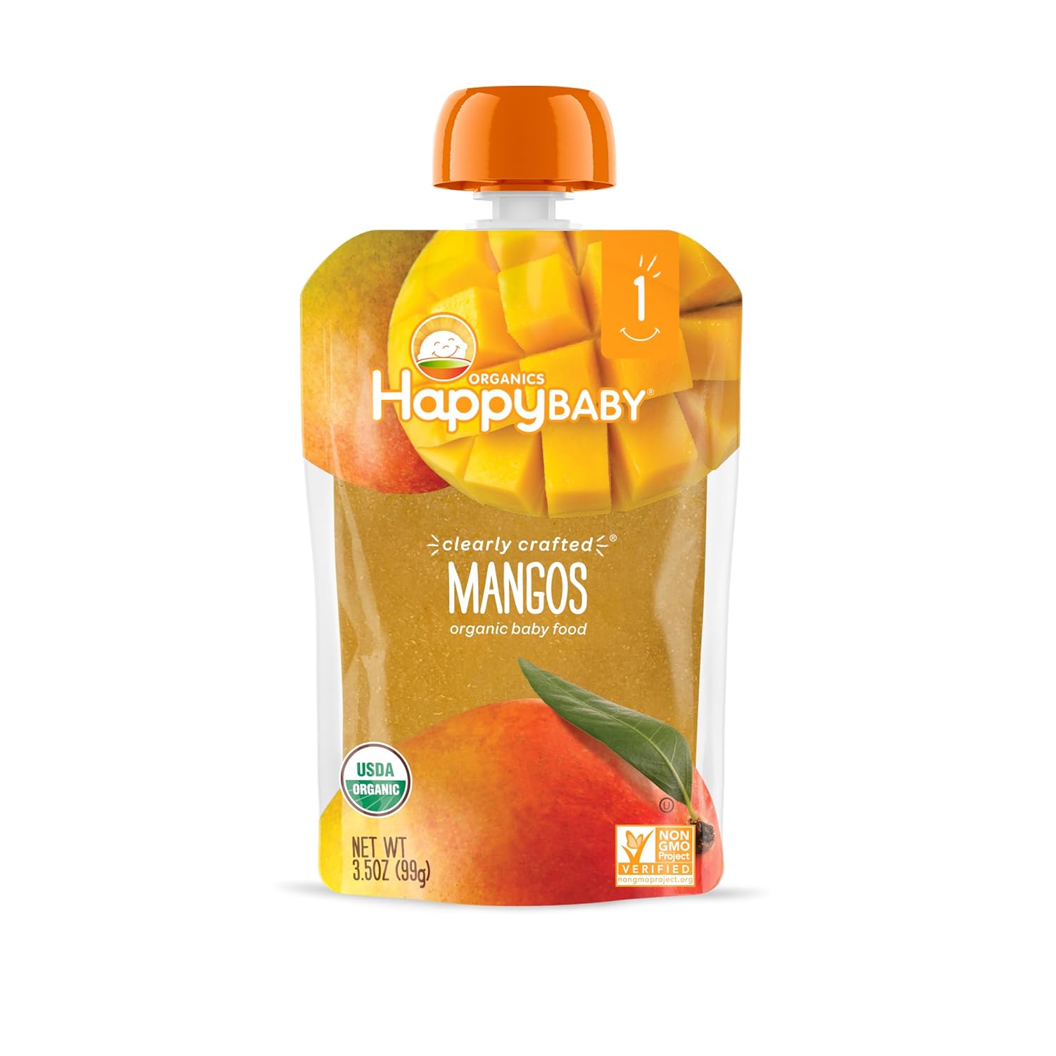 Happy Baby Clearly Crafted Mango - Case Of 16 - 3.5 Oz.