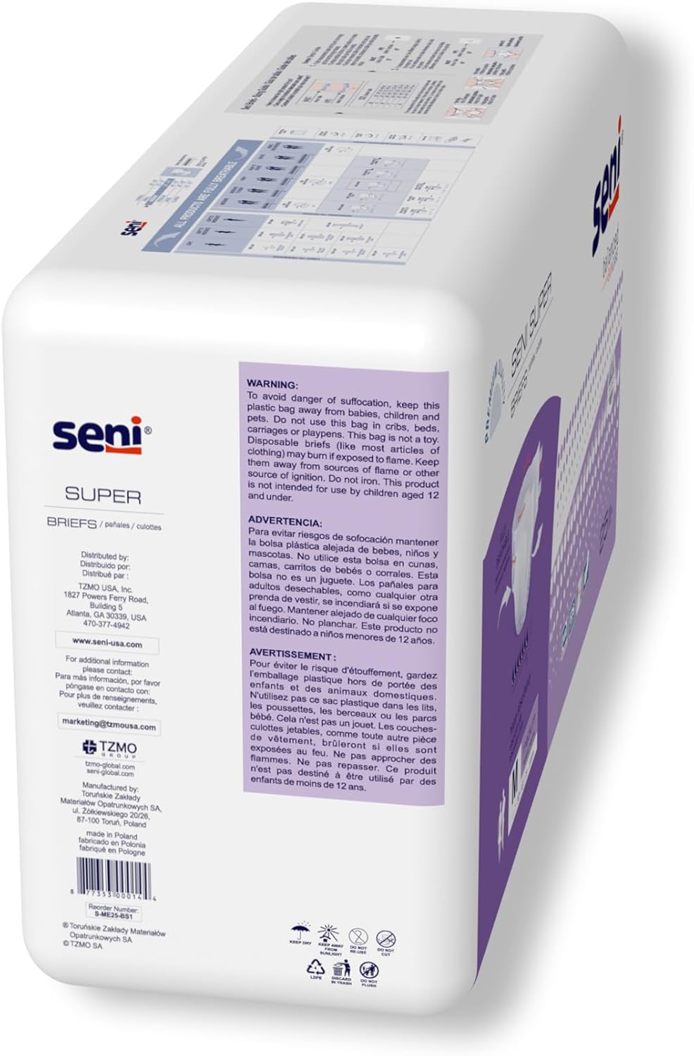 Unisex Adult Incontinence Brief Seni Super Medium Disposable Heavy Absorbency, Packaging Type- Case