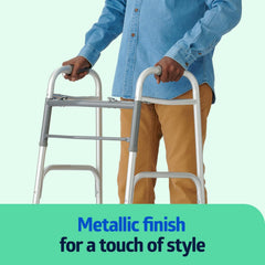 walker adult w 5 wheels folding blue case of 2