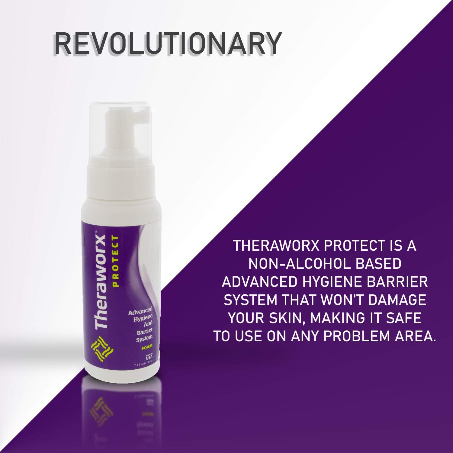 Rinse-Free Cleanser Theraworx® Protect Advanced Hygiene and Barrier System Liquid 1.7 oz. Pump Bottle Lavender Scent