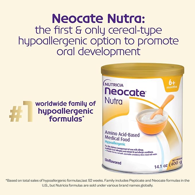 Infant Formula Neocate Nutra Unflavored 14.1 oz. Can Powder Amino Acid Food Allergies,Packaging Type- Each