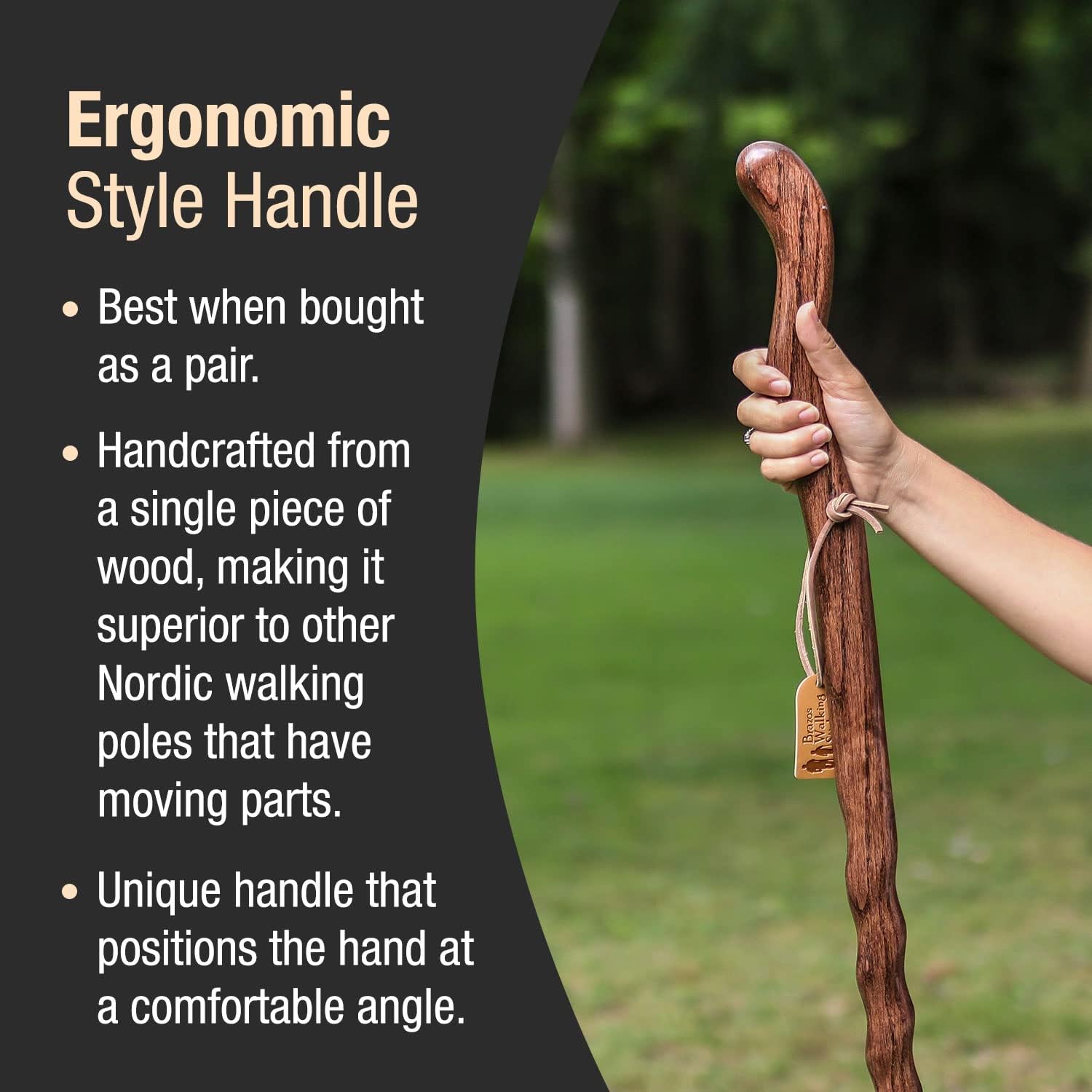 Walking Stick Brazos Twisted Fitness Walker Wood 58 Inch Height Red