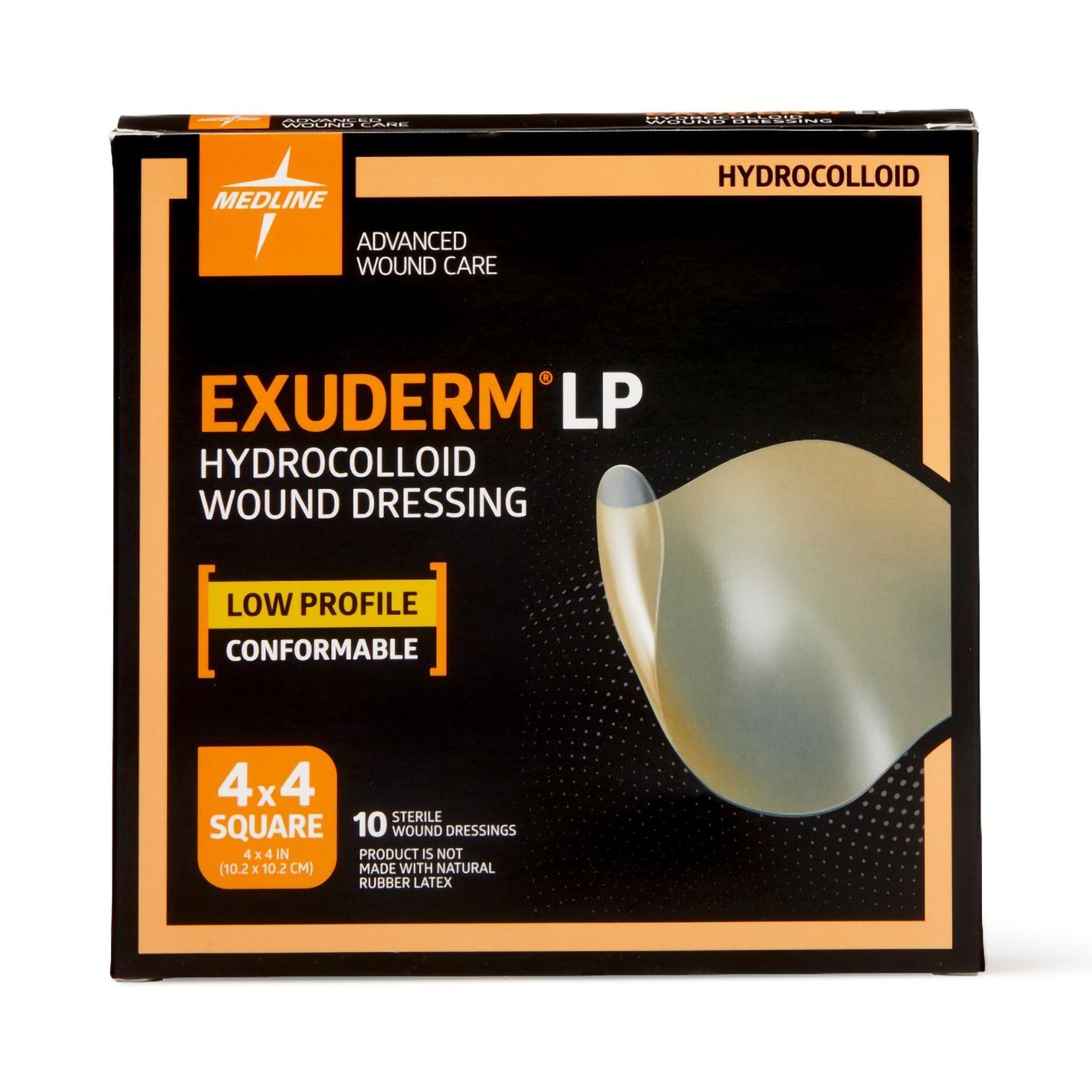 Hydrocolloid Dressing Exuderm LP Film Backing 4 X 4 Inch Square Hydrocolloid,Packaging Type- Each