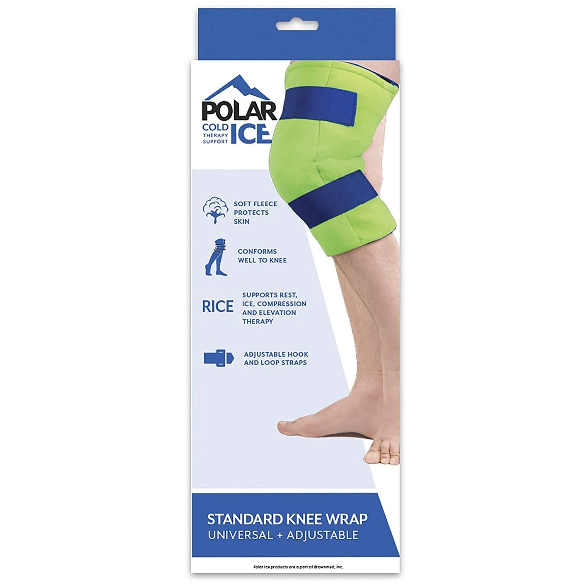 Cold Pack with Wrap Polar Ice Knee Standard 13 X 16 Inch Nylon / Polyester / Water Reusable