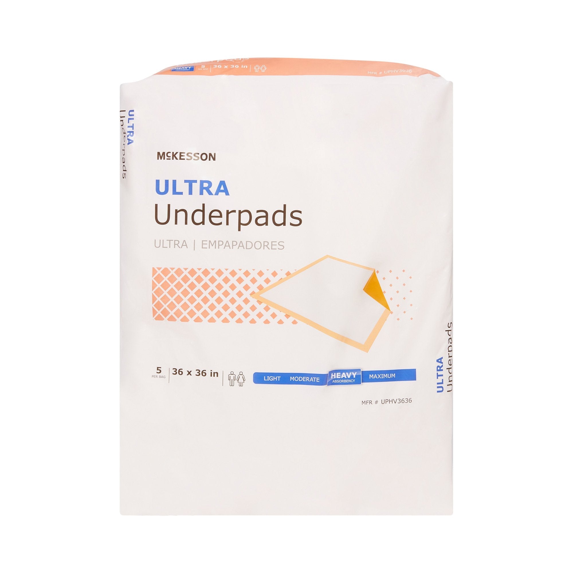 Disposable Underpad McKesson Ultra 36 X 36 Inch Fluff / Polymer Heavy Absorbency, Packaging Type- Case