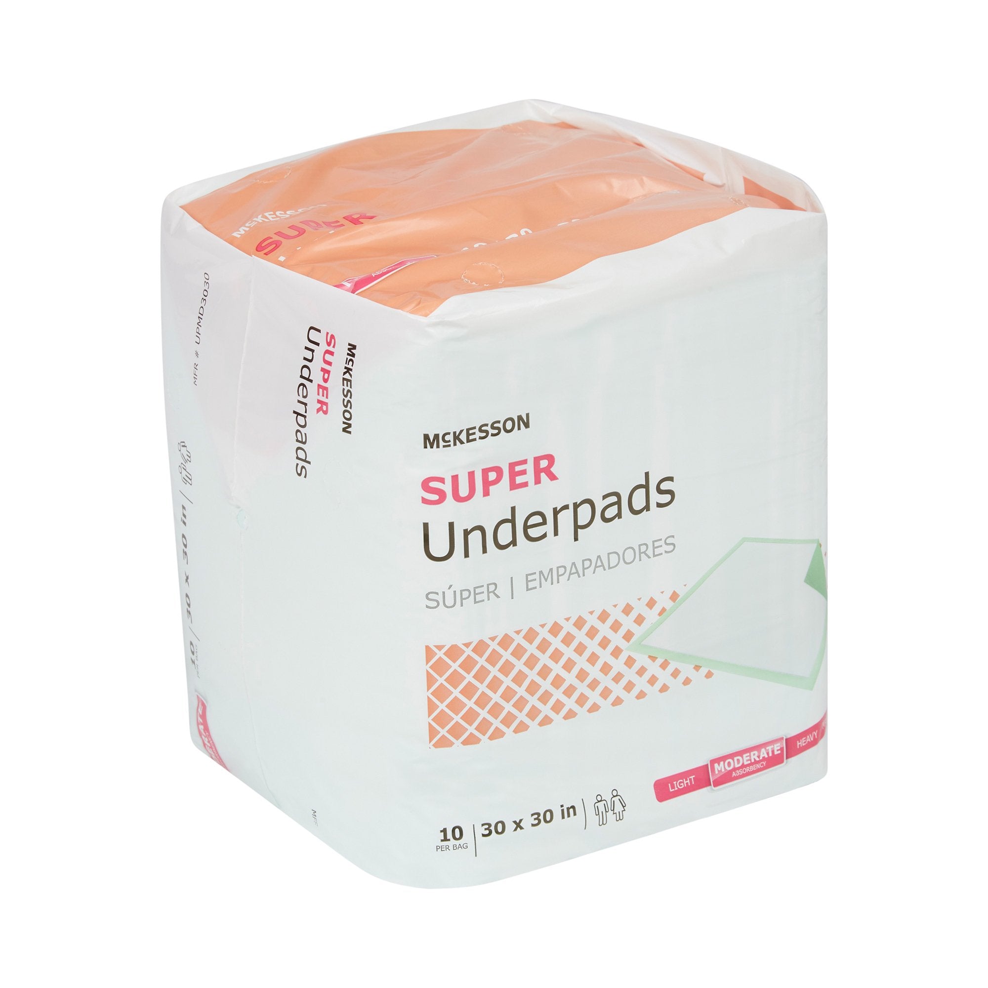 Disposable Underpad McKesson Super 30 X 30 Inch Fluff / Polymer Moderate Absorbency | 15BG/Case