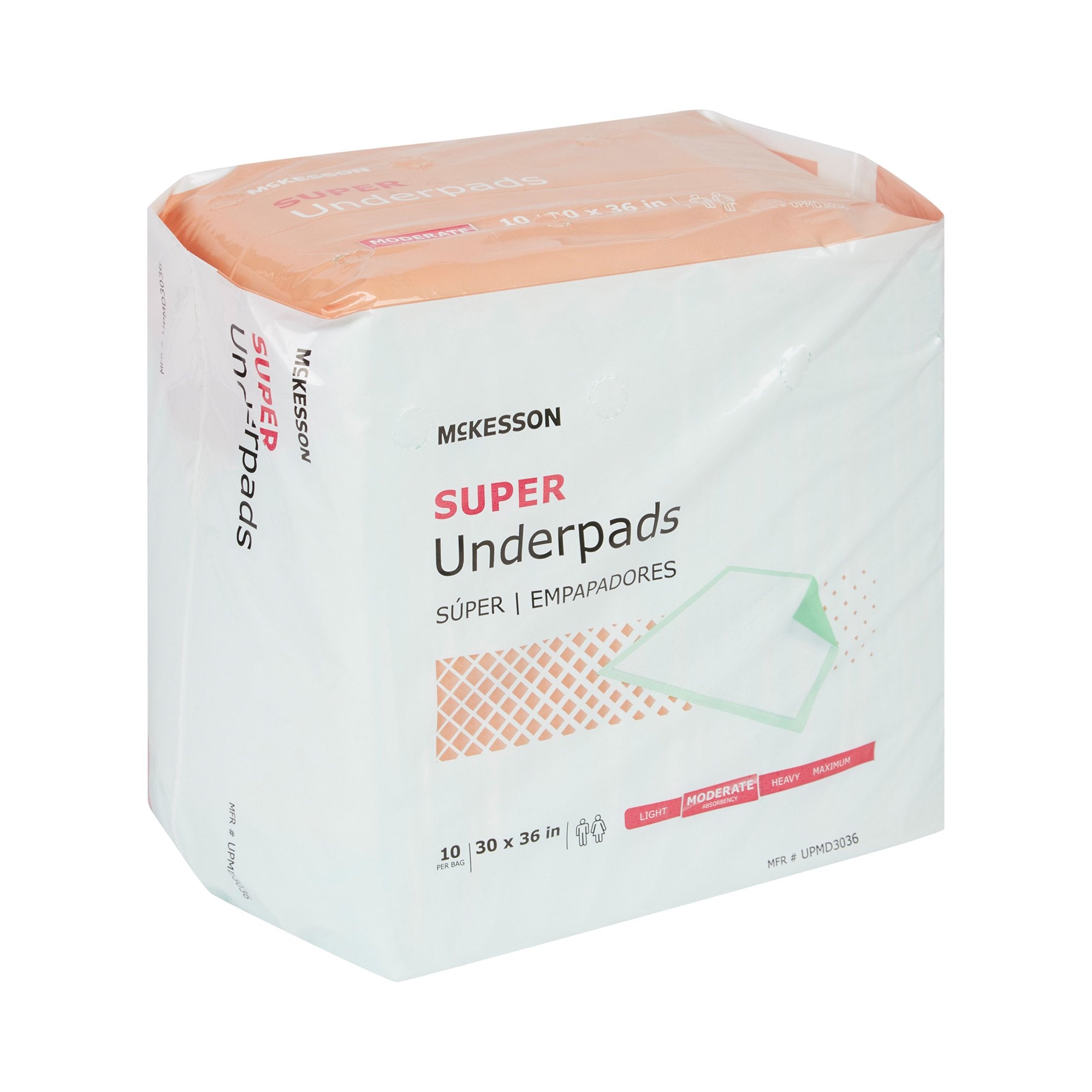Disposable Underpad McKesson Super 30 X 36 Inch Fluff / Polymer Moderate Absorbency, Packaging Type- Case