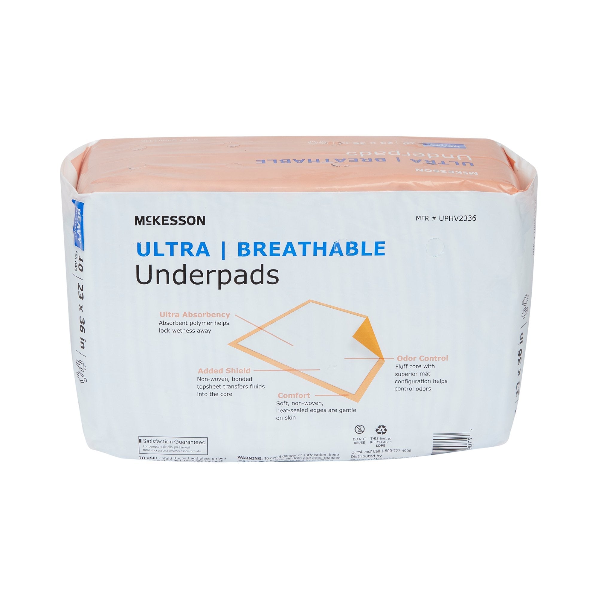 Disposable Underpad McKesson Ultra Breathable 23 X 36 Inch Fluff / Polymer Heavy Absorbency, Packaging Type- Case