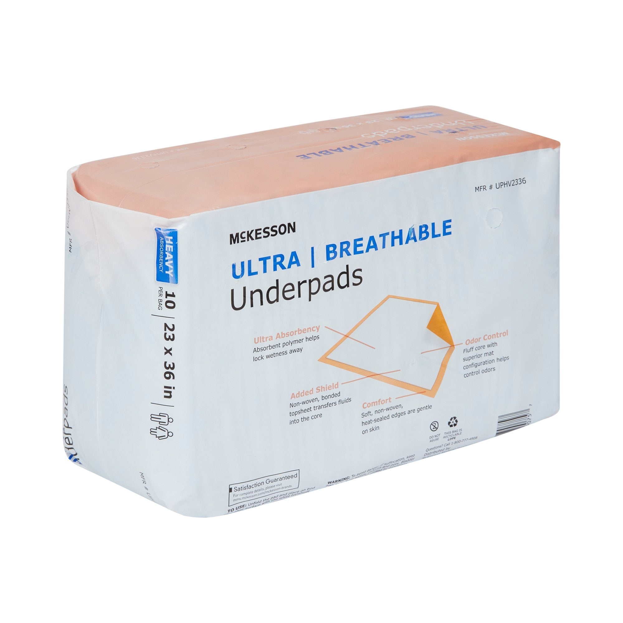 Disposable Underpad McKesson Ultra Breathable 23 X 36 Inch Fluff / Polymer Heavy Absorbency, Packaging Type- Case