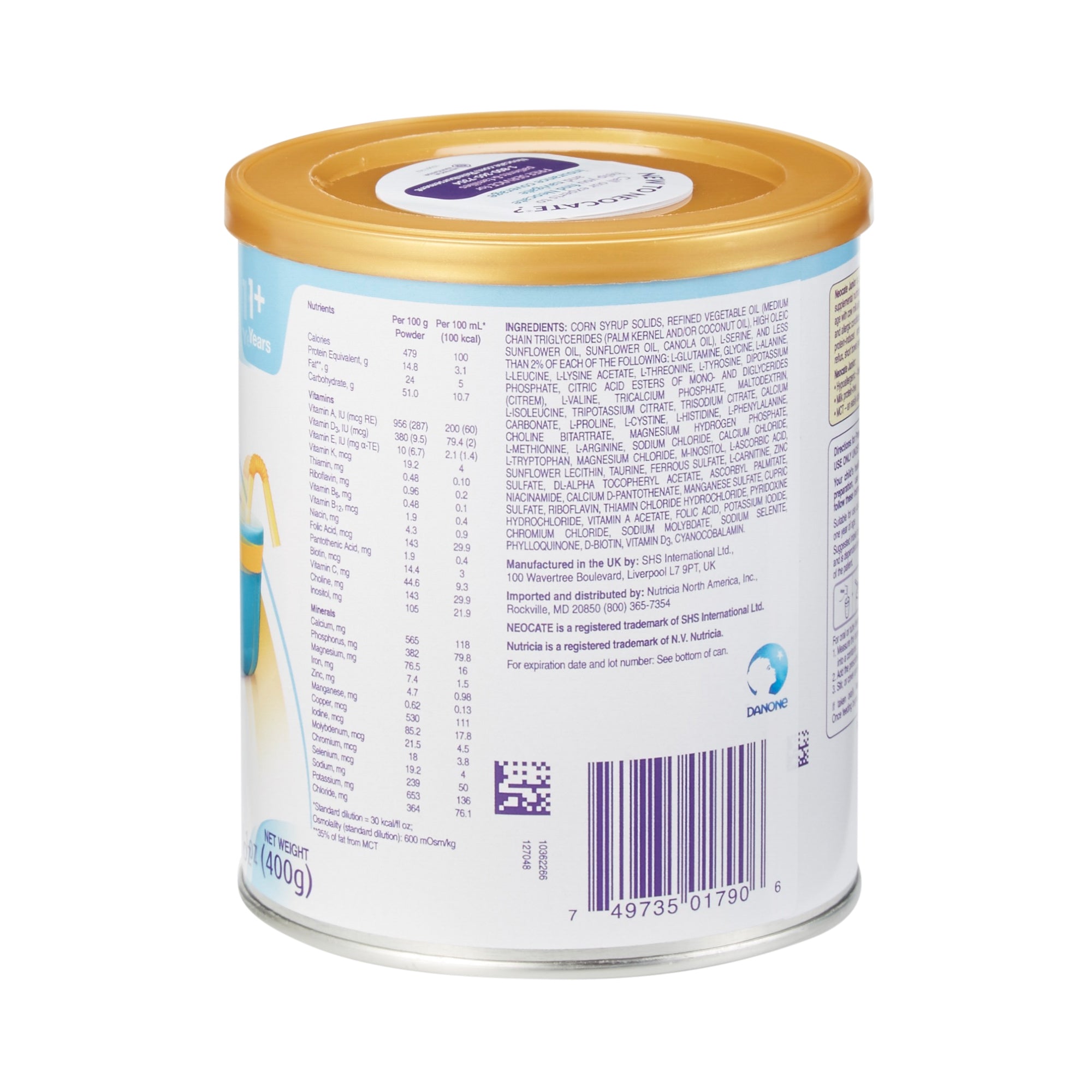 Pediatric Oral Supplement Neocate Junior Unflavored 14.1 oz. Can Powder Amino Acid Food Allergies, Packaging Type- Each