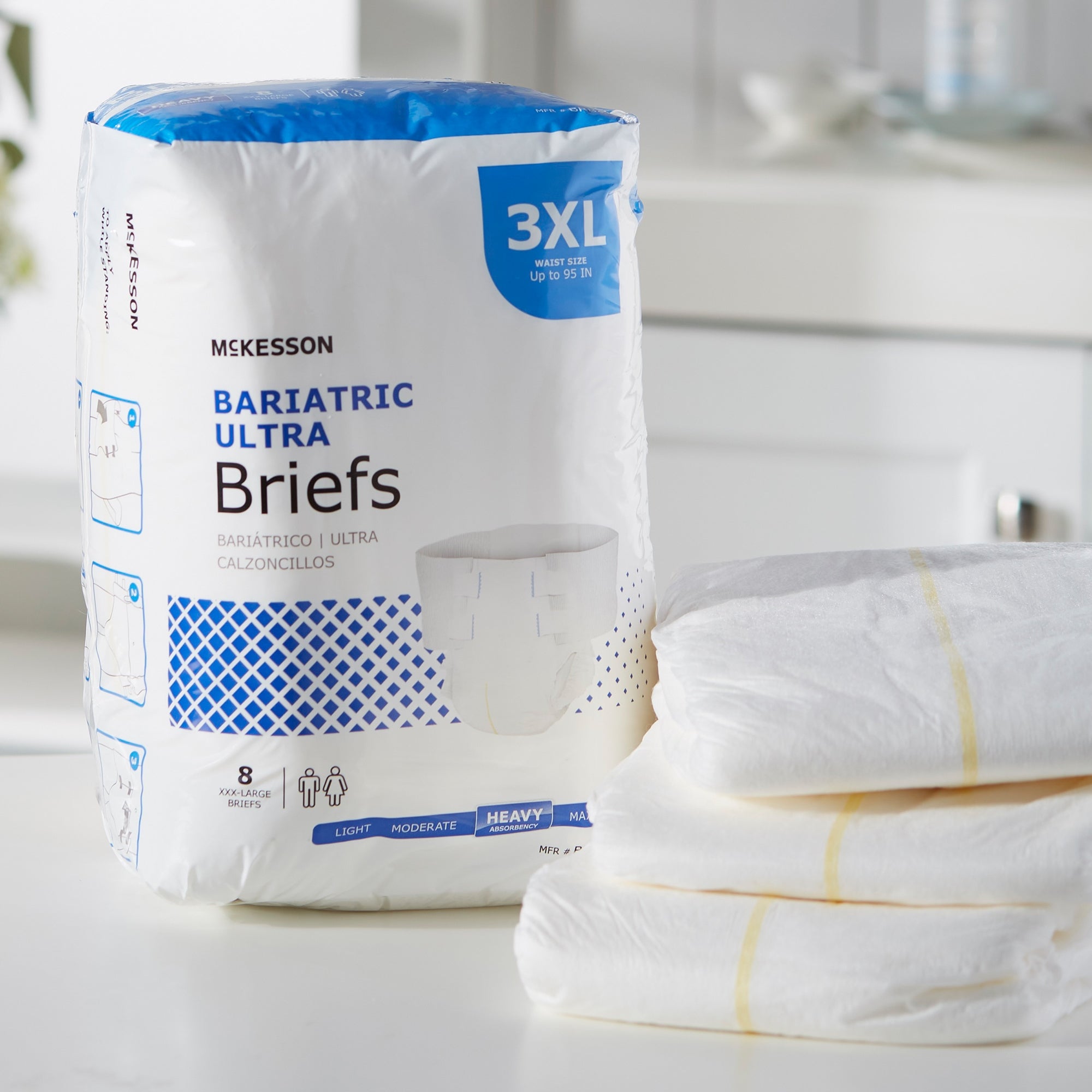 Unisex Adult Incontinence Brief McKesson Ultra Bariatric 3X-Large Disposable Heavy Absorbency, Packaging Type- Case