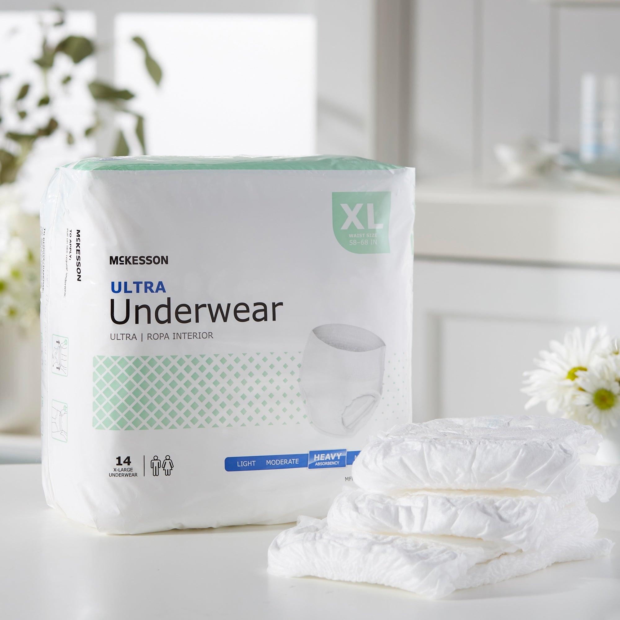 Unisex Adult Absorbent Underwear McKesson Ultra Pull On with Tear Away Seams X-Large Disposable Heavy Absorbency, Packaging Type- Case