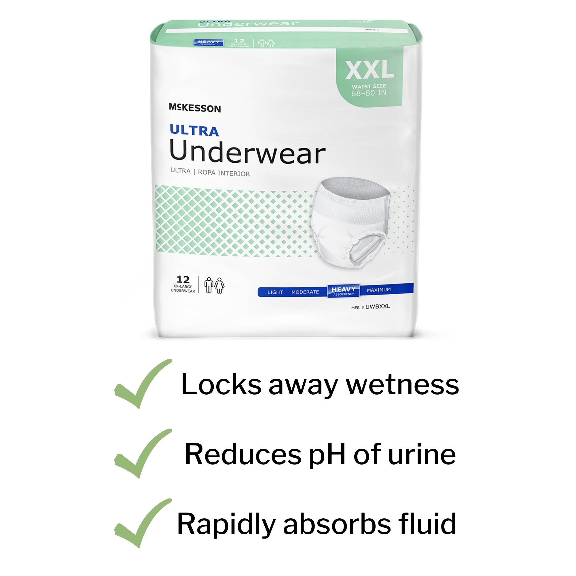 Unisex Adult Absorbent Underwear McKesson Ultra Pull On with Tear Away Seams 2X-Large Disposable Heavy Absorbency, Packaging Type- Case