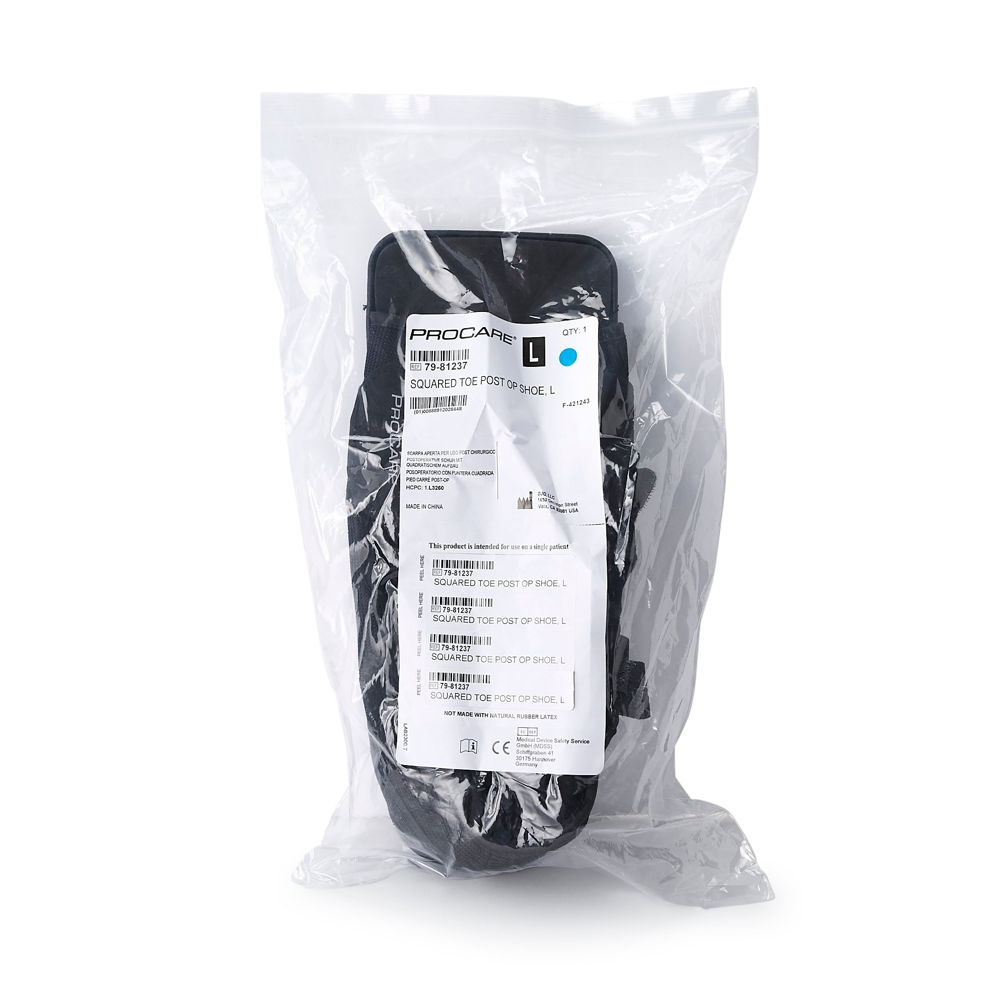 Post-Op Shoe ProCare Large Unisex Black,  Packaging Type- Each