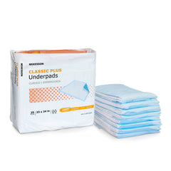 Disposable Underpad McKesson Classic Plus 23 X 24 Inch Fluff / Polymer Light Absorbency | 8BG/Case