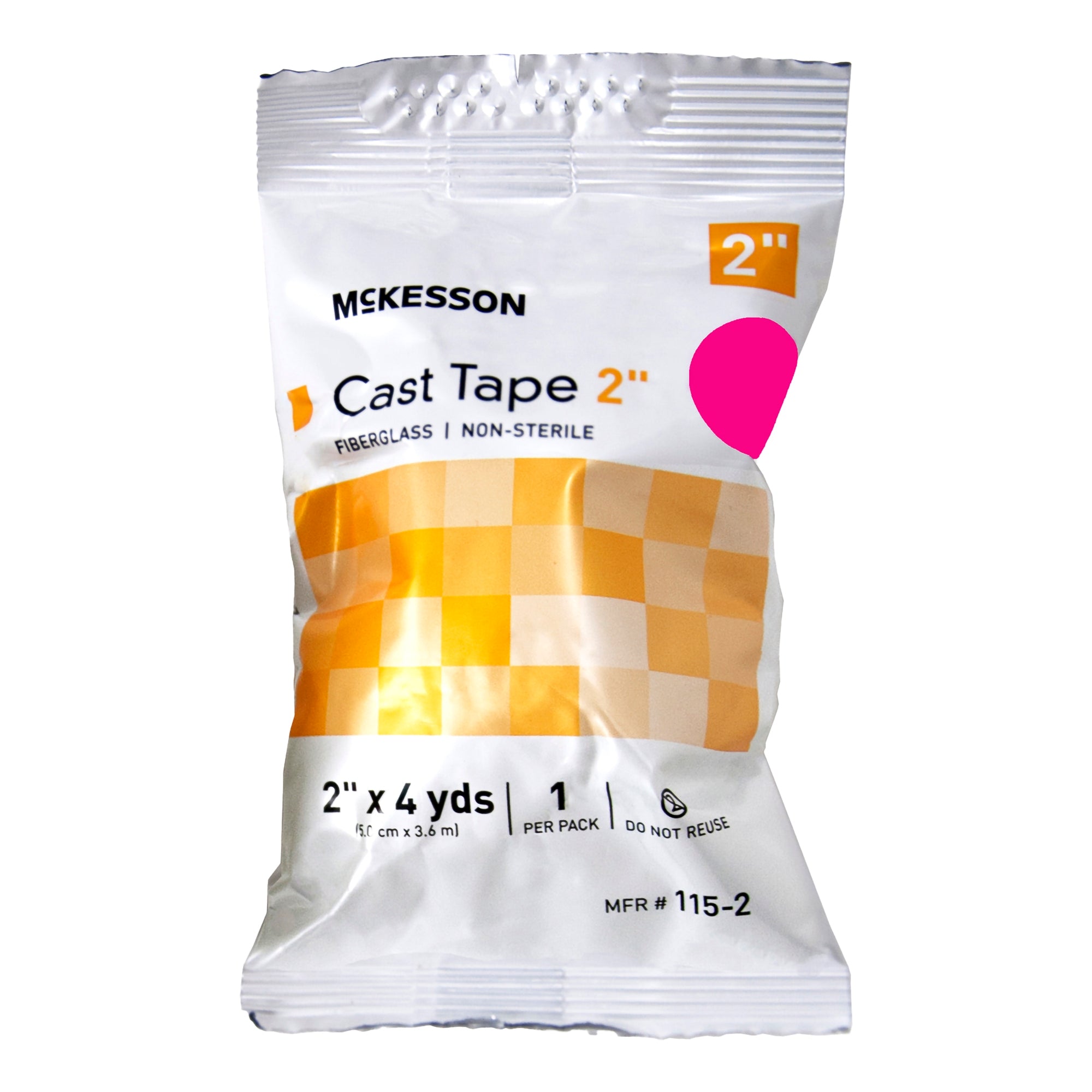 Cast Tape McKesson 2 Inch X 12 Foot Fiberglass Pink