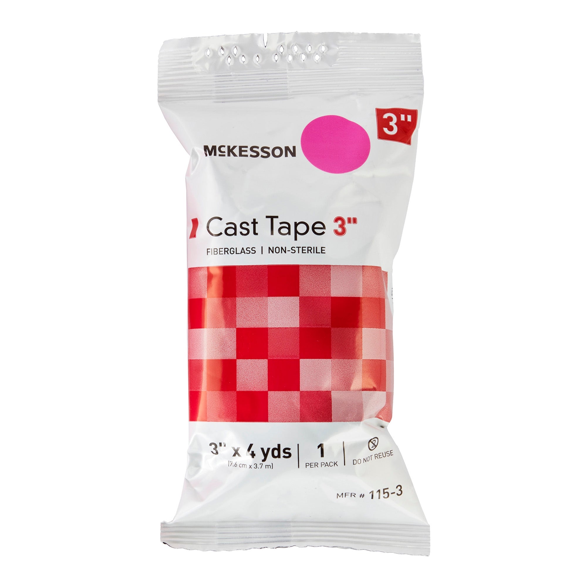 Cast Tape McKesson 3 Inch X 12 Foot Fiberglass Pink