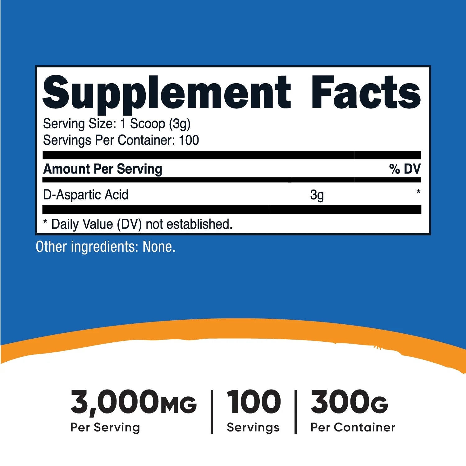 D-Aspartic Acid (DAA) Powder 300 Grams - Health Supplement